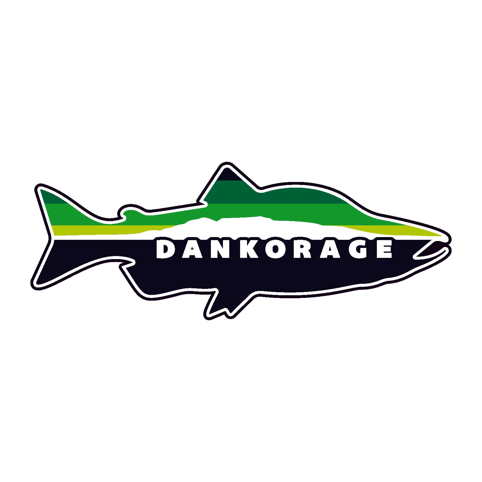 Dankorage fish sticker logo